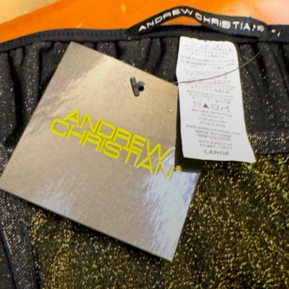 Lg AC Metallic Gold G String Bikini Briefs The Holidays are Coming! Men’s Large - Picture 8 of 9